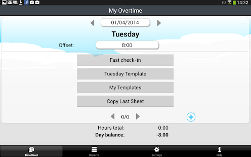 My Overtime - Captura de pantalla de seguimiento de tiempo y asistencia