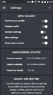 Captura de pantalla de Radon Kernel Control