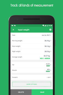 Asistente de seguimiento de peso: captura de pantalla del rastreador de peso gratuito