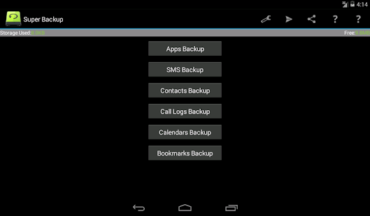 Super Backup Pro: Captura de pantalla de SMS y contactos