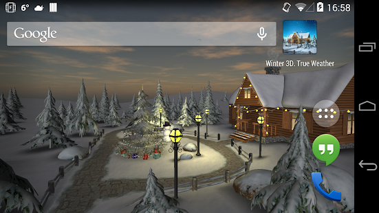 Winter 3D, captura de pantalla del clima real