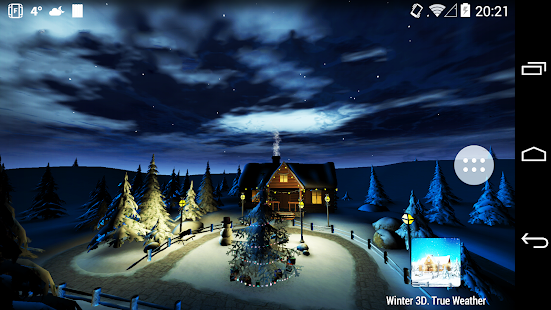 Winter 3D, captura de pantalla del clima real