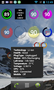 Captura de pantalla de Battery Widget Plus