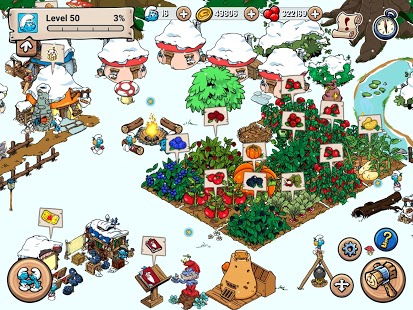 Captura de pantalla de la aldea de los pitufos
