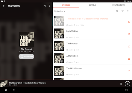 Reproductor de podcast y aplicación de podcast: captura de pantalla de Castbox