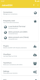 JuiceSSH - Captura de pantalla del cliente SSH