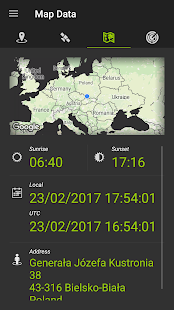 Captura de pantalla de datos GPS
