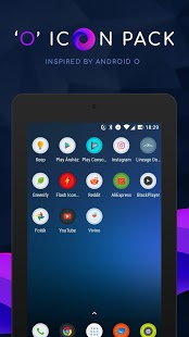 Captura de pantalla del paquete de iconos de Android O