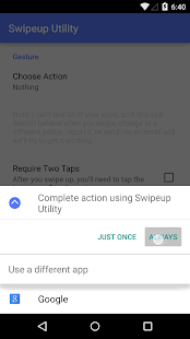 Captura de pantalla de la utilidad Swipeup