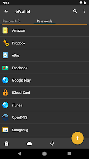 eWallet - Captura de pantalla del administrador de contraseñas